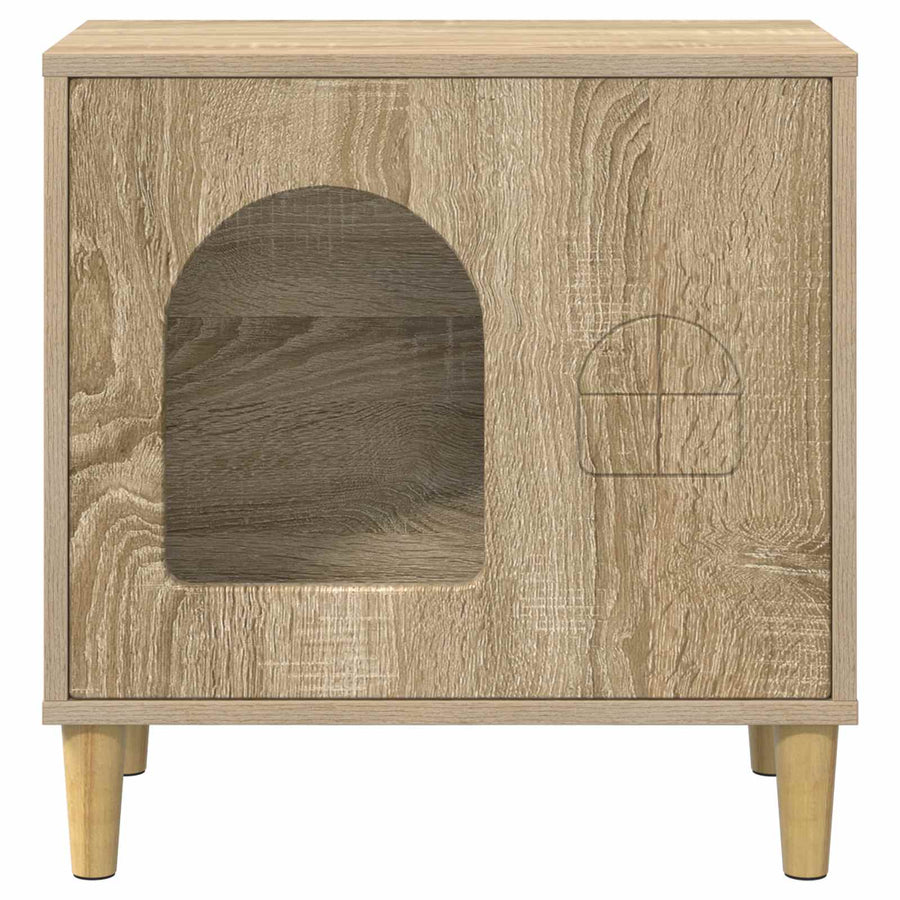 Kattenhuis Sonoma 51 X 30 X 52 Cm Bewerkt Hout Sonoma eiken