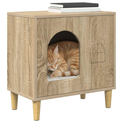 Kattenhuis Sonoma 51 X 30 X 52 Cm Bewerkt Hout Sonoma eiken
