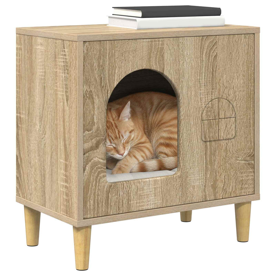 Kattenhuis Sonoma 51 X 30 X 52 Cm Bewerkt Hout Sonoma eiken