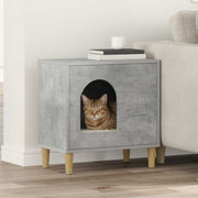 Kattenhuis 51x30x52 cm bewerkt hout betongrijs