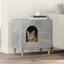 Kattenhuis Beton 51 X 30 X 52 Cm Bewerkt Hout Betongrijs