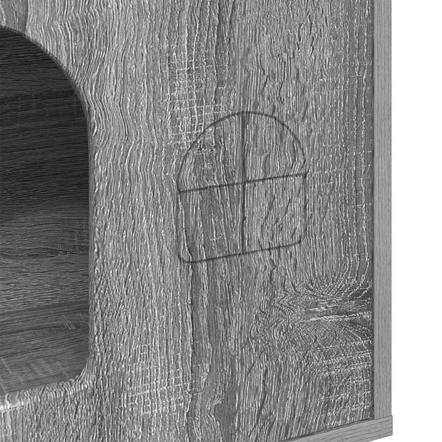 Kattenhuis 51 X 30 X 52 Cm Bewerkt Hout Grijs sonoma
