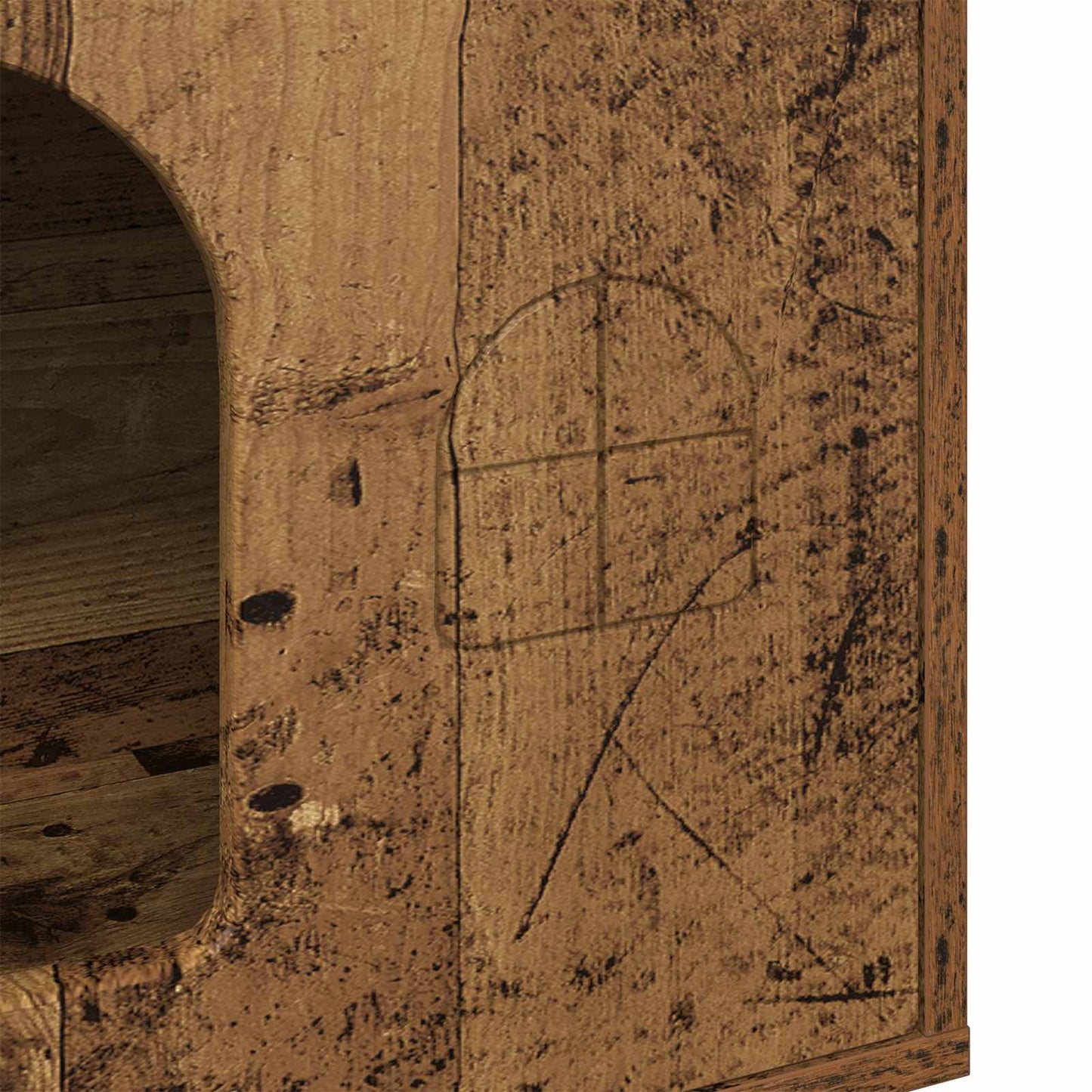 Kattenhuis Oudhout 51 X 30 X 52 Cm Bewerkt Hout Oud hout