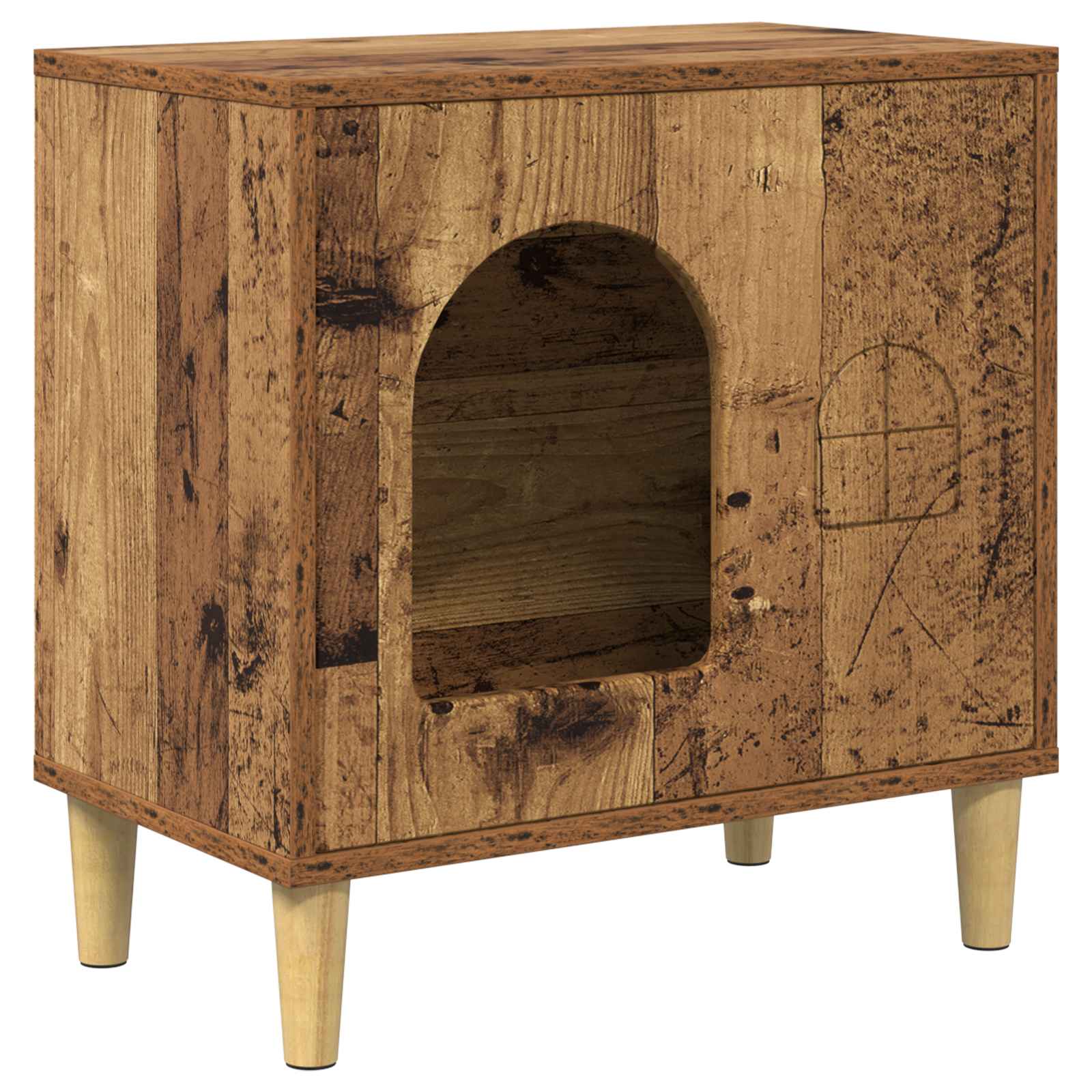 Kattenhuis Oudhout 51 X 30 X 52 Cm Bewerkt Hout Oud hout