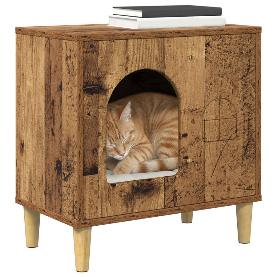 Kattenhuis Oudhout 51 X 30 X 52 Cm Bewerkt Hout Oud hout