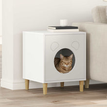 Kattenhuis Wit 42,5 x 40 x 53 cm Bewerkt hout
