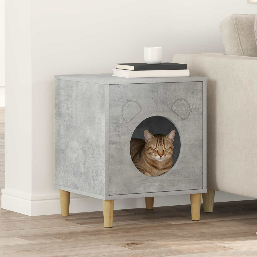 Kattenhuis Beton 42,5 x 40 x 53 cm Bewerkt hout
