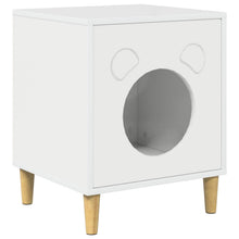 Kattenhuis Glanzend Wit 42,5 X 40 X 52,5 Cm Bewerkt Hout Hoogglans wit
