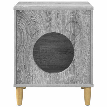 Kattenhuis 42,5 X 40 X 52,5 Cm Bewerkt Hout Grijs sonoma