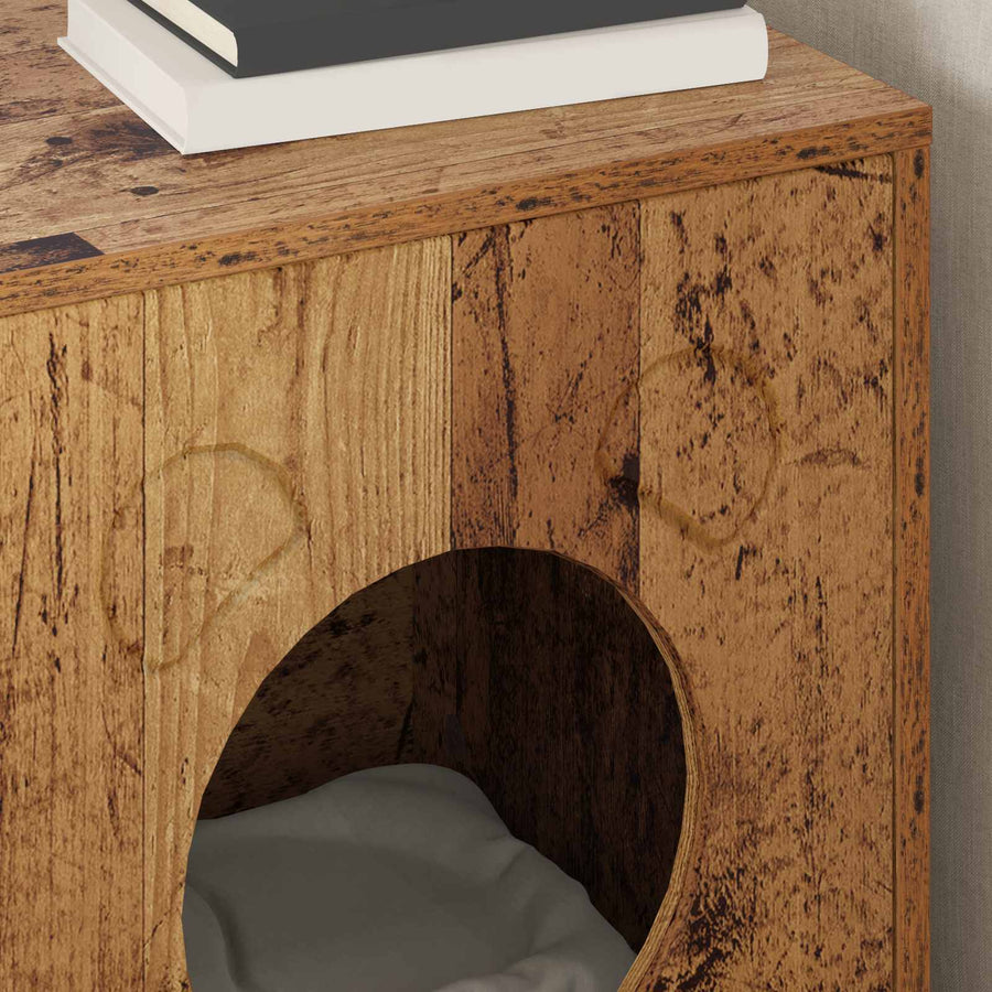 Kattenhuis Oudhout 42,5 X 40 X 52,5 Cm Bewerkt Hout Oud hout