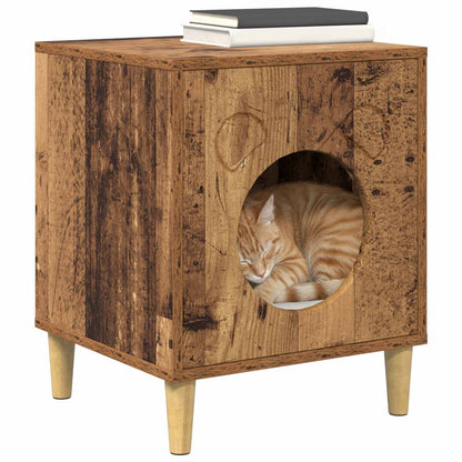 Kattenhuis Oudhout 42,5 X 40 X 52,5 Cm Bewerkt Hout Oud hout
