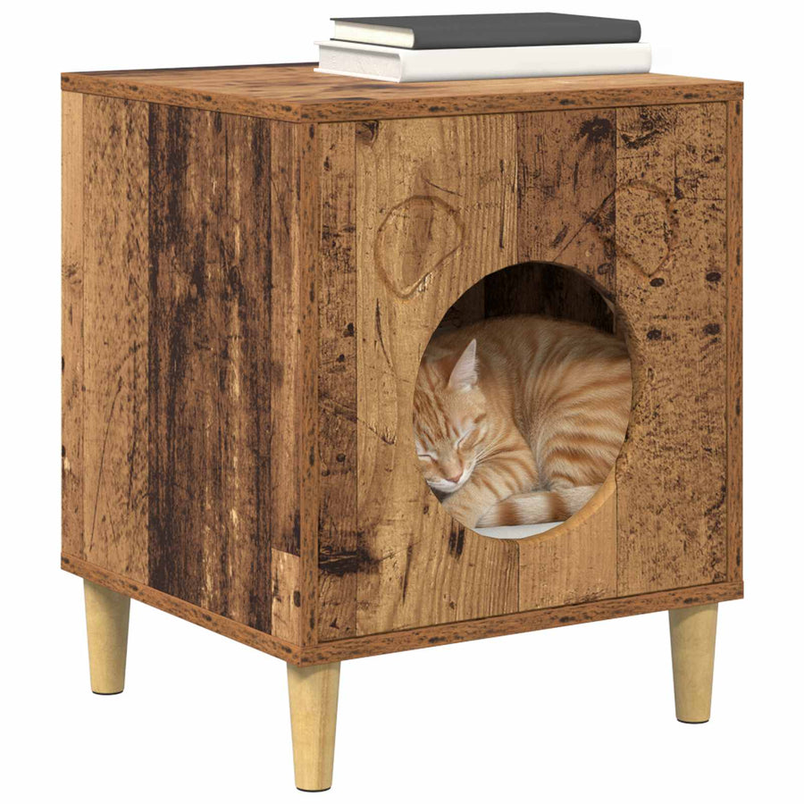 Kattenhuis Oudhout 42,5 X 40 X 52,5 Cm Bewerkt Hout Oud hout