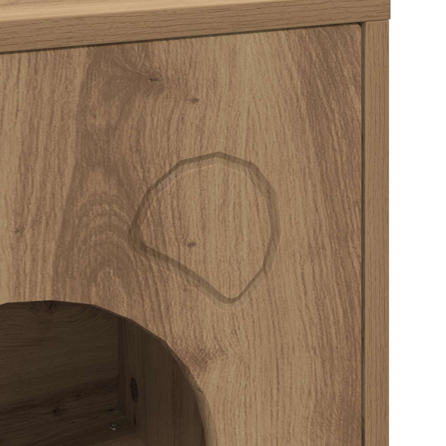 Kattenhuis Ambachtelijk eiken 42,5 x 40 x 53 cm Bewerkt hout