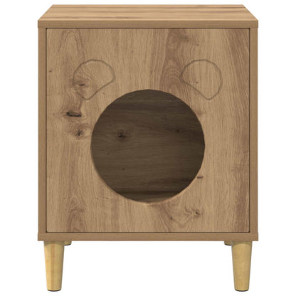 Kattenhuis Ambachtelijk eiken 42,5 x 40 x 53 cm Bewerkt hout