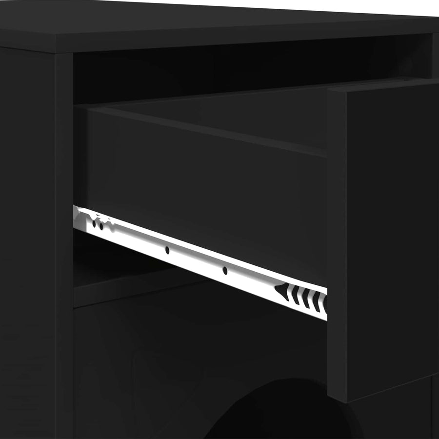 Kattenhuis 72 X 42,5 X 70 Cm Bewerkt Hout Zwart