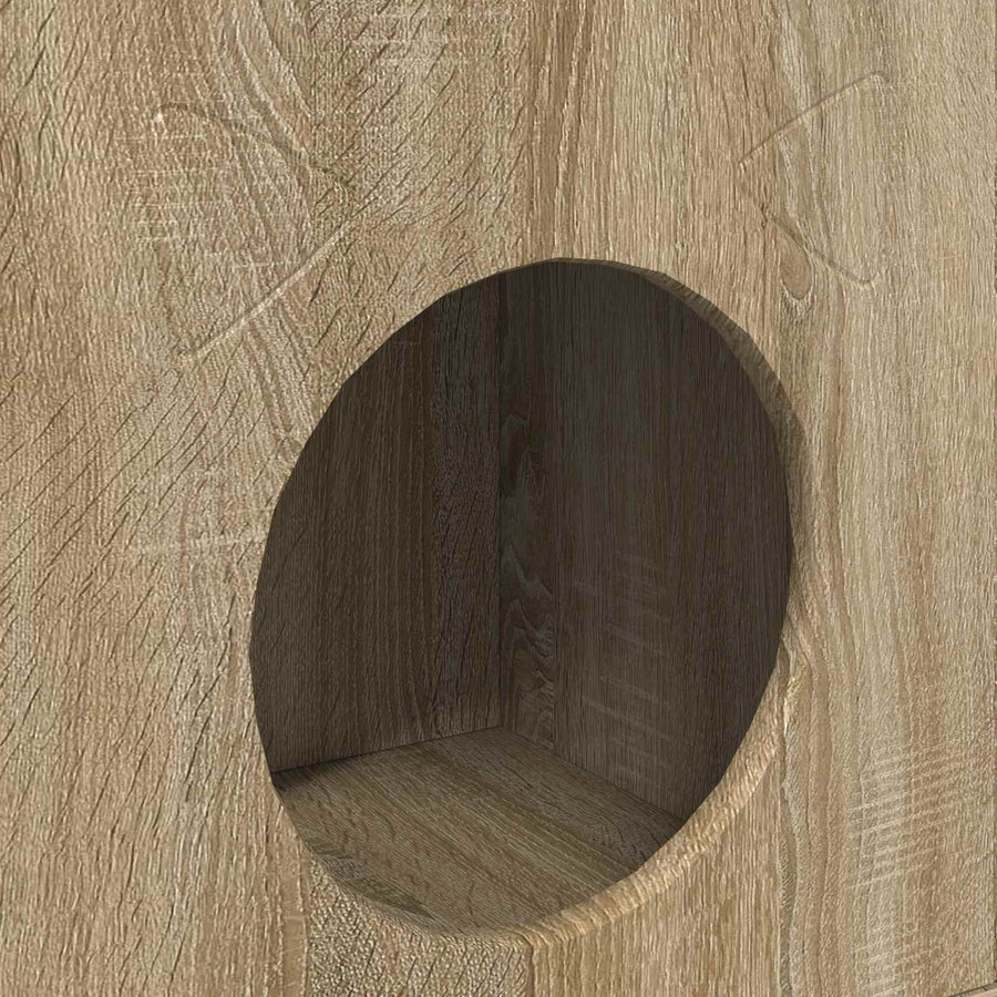 Kattenhuis Sonoma 72 X 42,5 X 70 Cm Bewerkt Hout Sonoma eiken