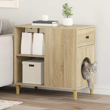 Kattenhuis Sonoma 72 X 42,5 X 70 Cm Bewerkt Hout Sonoma eiken