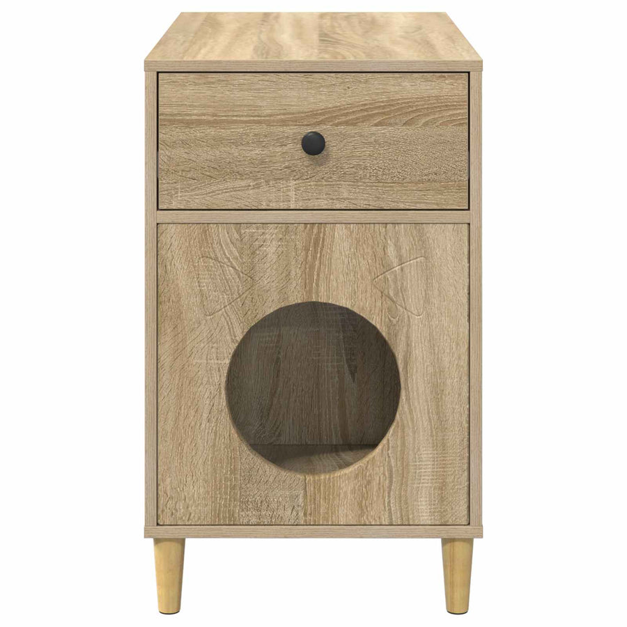 Kattenhuis Sonoma 72 X 42,5 X 70 Cm Bewerkt Hout Sonoma eiken