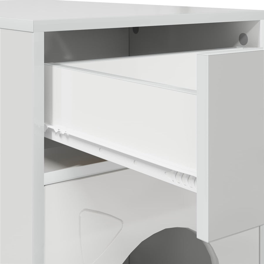 Kattenhuis Glanzend Wit 72 X 42,5 X 70 Cm Bewerkt Hout Hoogglans wit