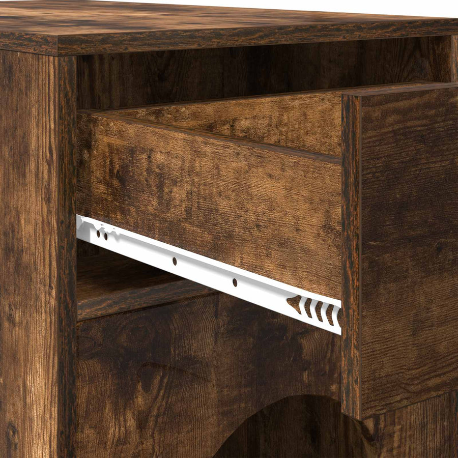 Kattenhuis 72 X 42,5 X 70 Cm Bewerkt Hout Gerookt eiken