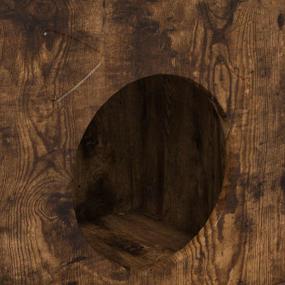 Kattenhuis 72 X 42,5 X 70 Cm Bewerkt Hout Gerookt eiken