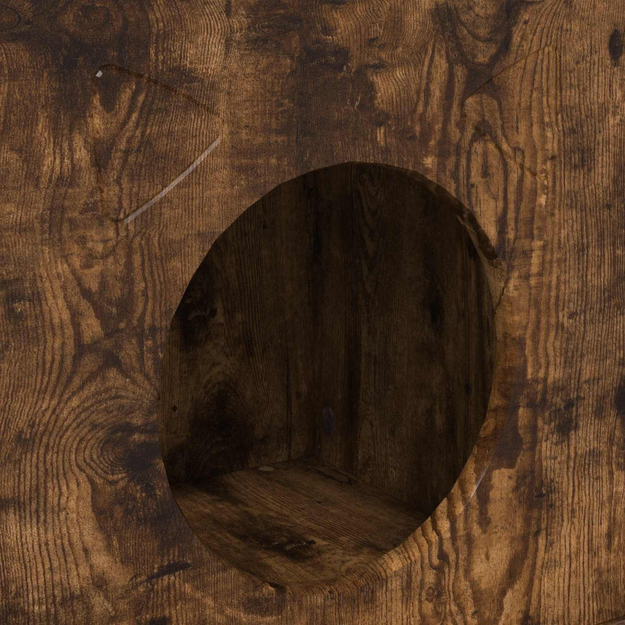 Kattenhuis 72 X 42,5 X 70 Cm Bewerkt Hout Gerookt eiken