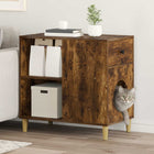 Kattenhuis 72x42,5x70 cm gerookt eiken bewerkt hout