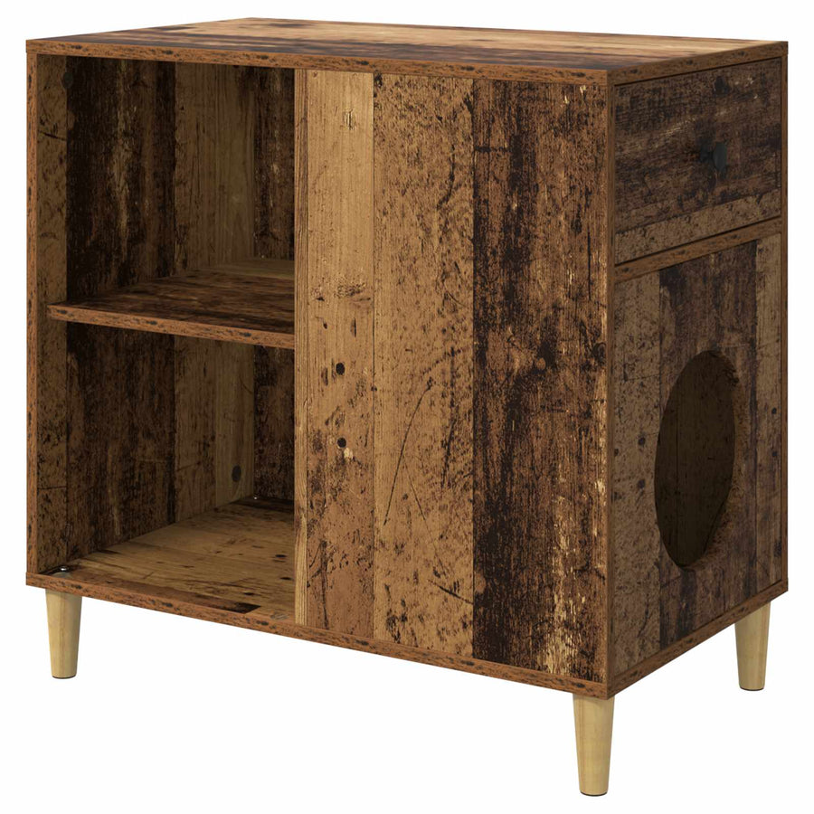 Kattenhuis Oudhout 72 X 42,5 X 70 Cm Bewerkt Hout Oud hout