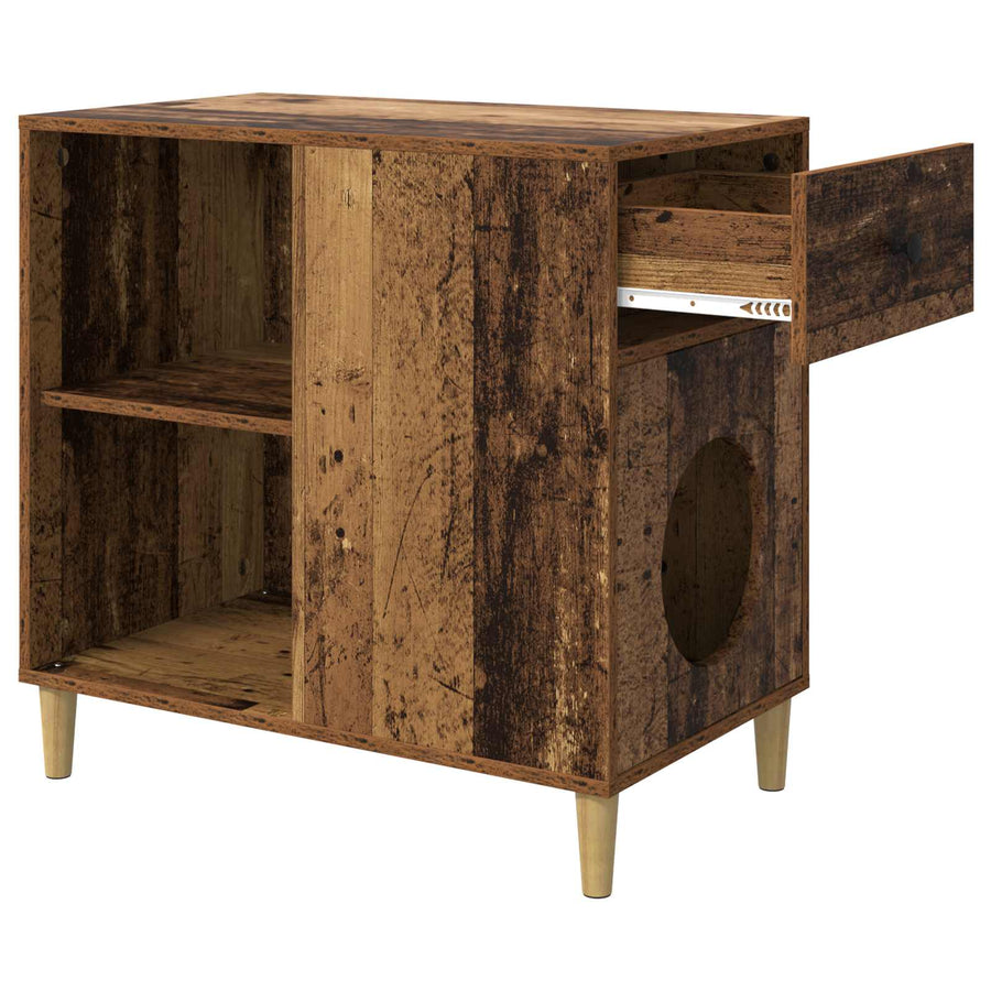 Kattenhuis Oudhout 72 X 42,5 X 70 Cm Bewerkt Hout Oud hout