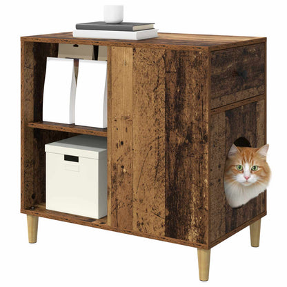 Kattenhuis Oudhout 72 X 42,5 X 70 Cm Bewerkt Hout Oud hout