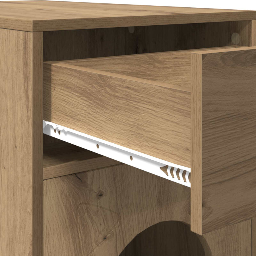 Kattenhuis Ambachtelijk Eiken 72 X 42,5 X 70 Cm Bewerkt Hout artisanaal eikenkleurig