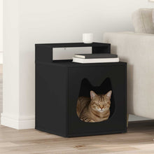 Kattenhuis Zwart 42,5 x 40 x 53,5 cm Bewerkt hout
