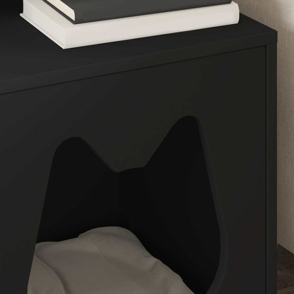 Kattenhuis Zwart 42,5 x 40 x 53,5 cm Bewerkt hout