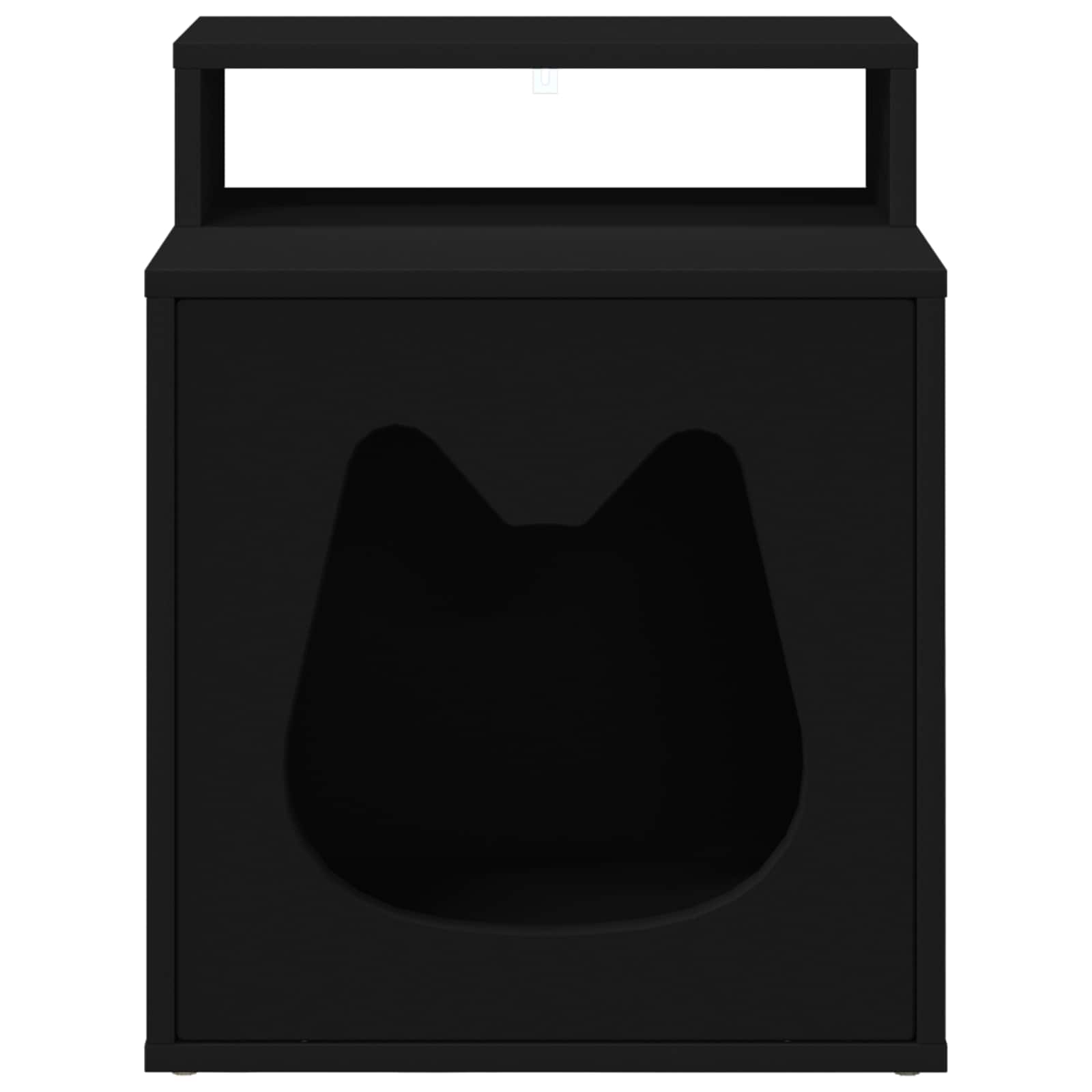 Kattenhuis Zwart 42,5 x 40 x 53,5 cm Bewerkt hout