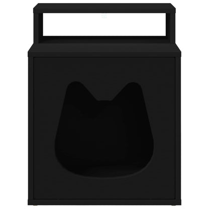 Kattenhuis Zwart 42,5 x 40 x 53,5 cm Bewerkt hout