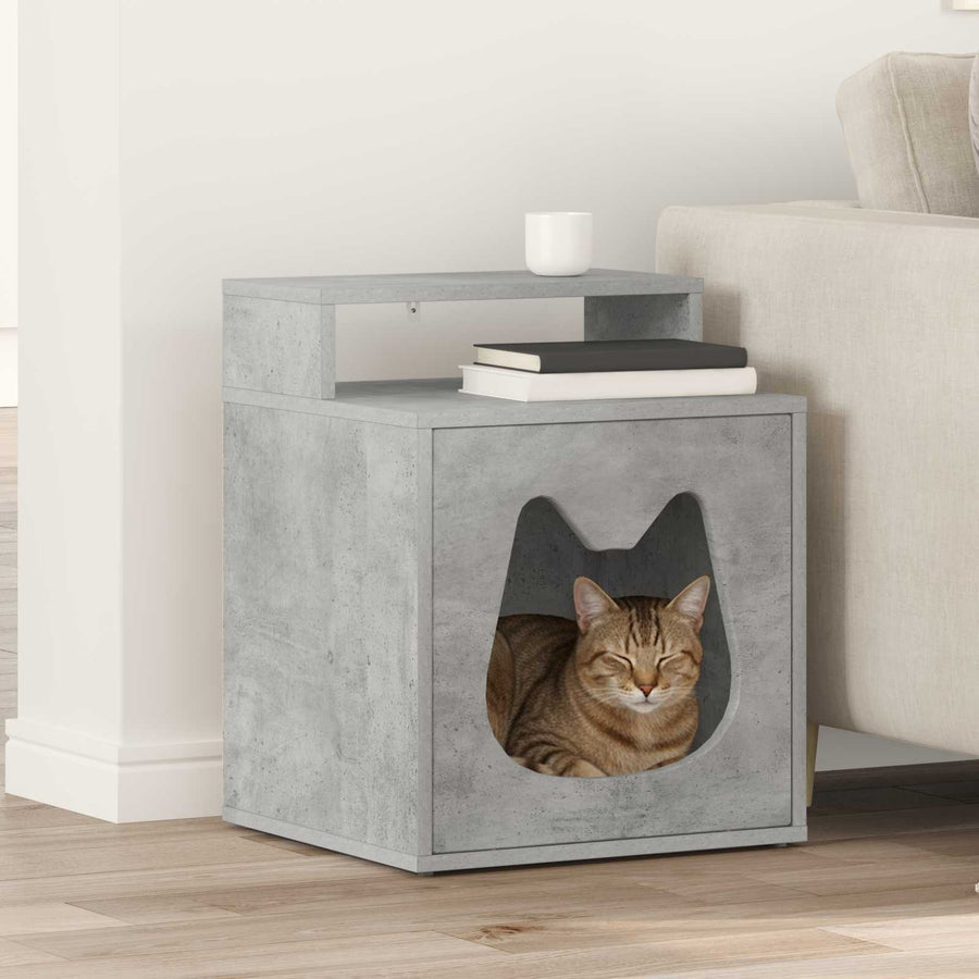 Kattenhuis Beton 42,5 x 40 x 53,5 cm Bewerkt hout