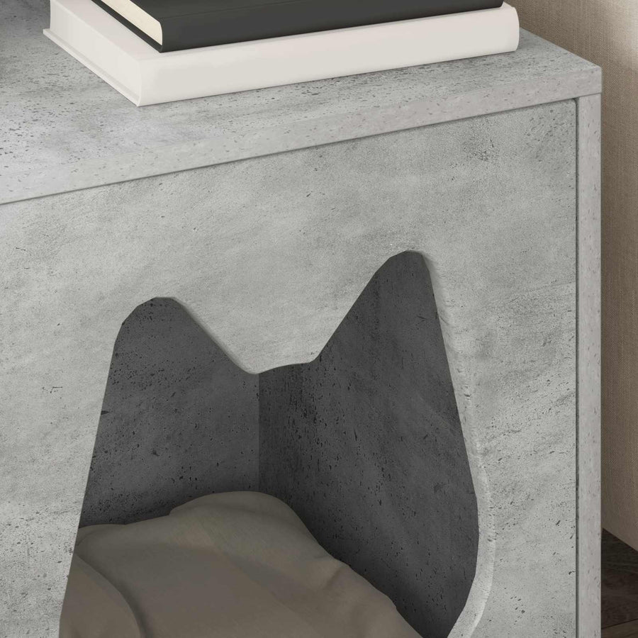 Kattenhuis Beton 42,5 x 40 x 53,5 cm Bewerkt hout