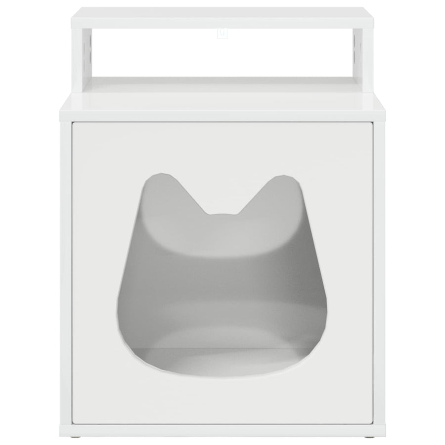 Kattenhuis Glanzend Wit 42,5 x 40 x 53,5 cm Bewerkt hout