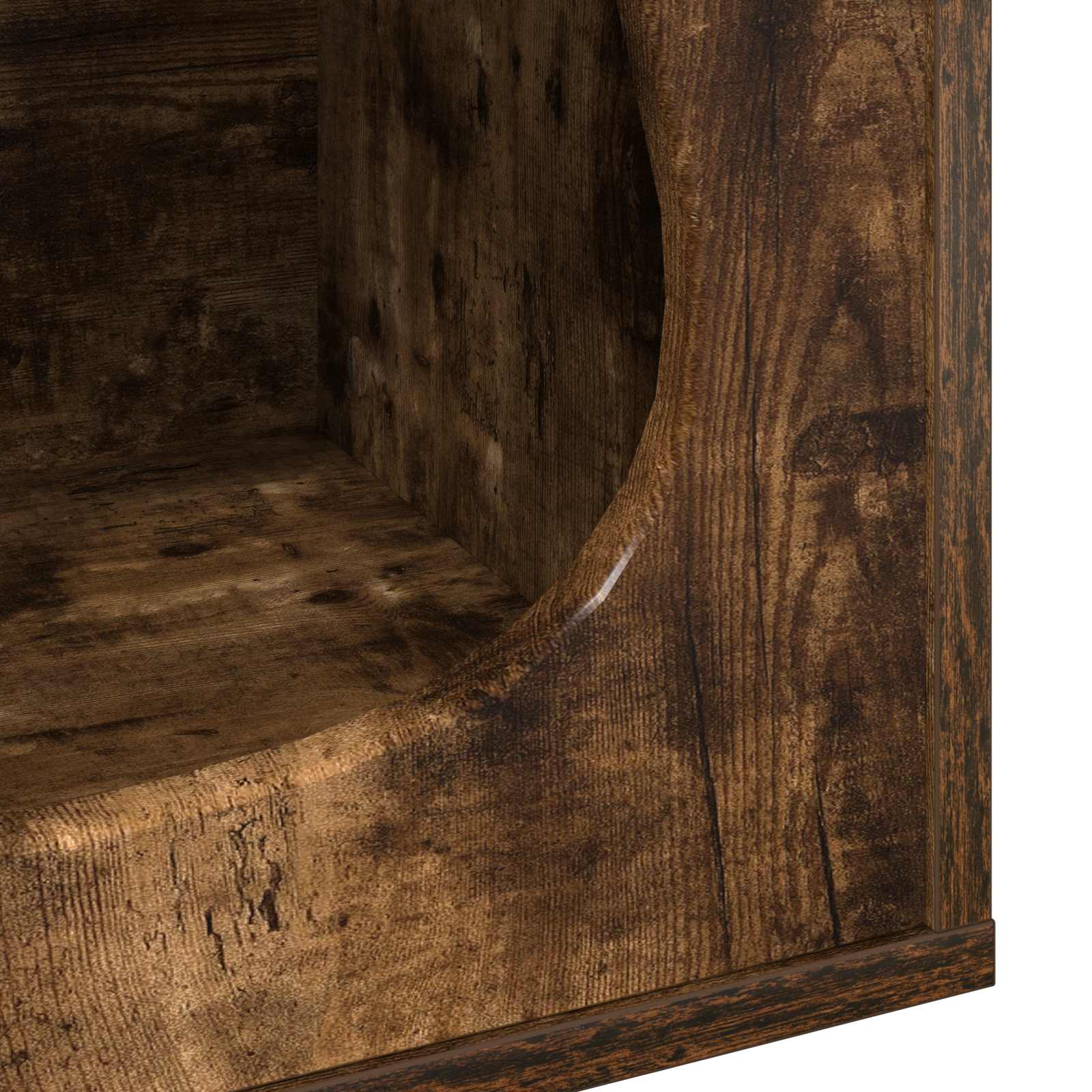 Kattenhuis Gerookt eiken 42,5 x 40 x 53,5 cm Bewerkt hout
