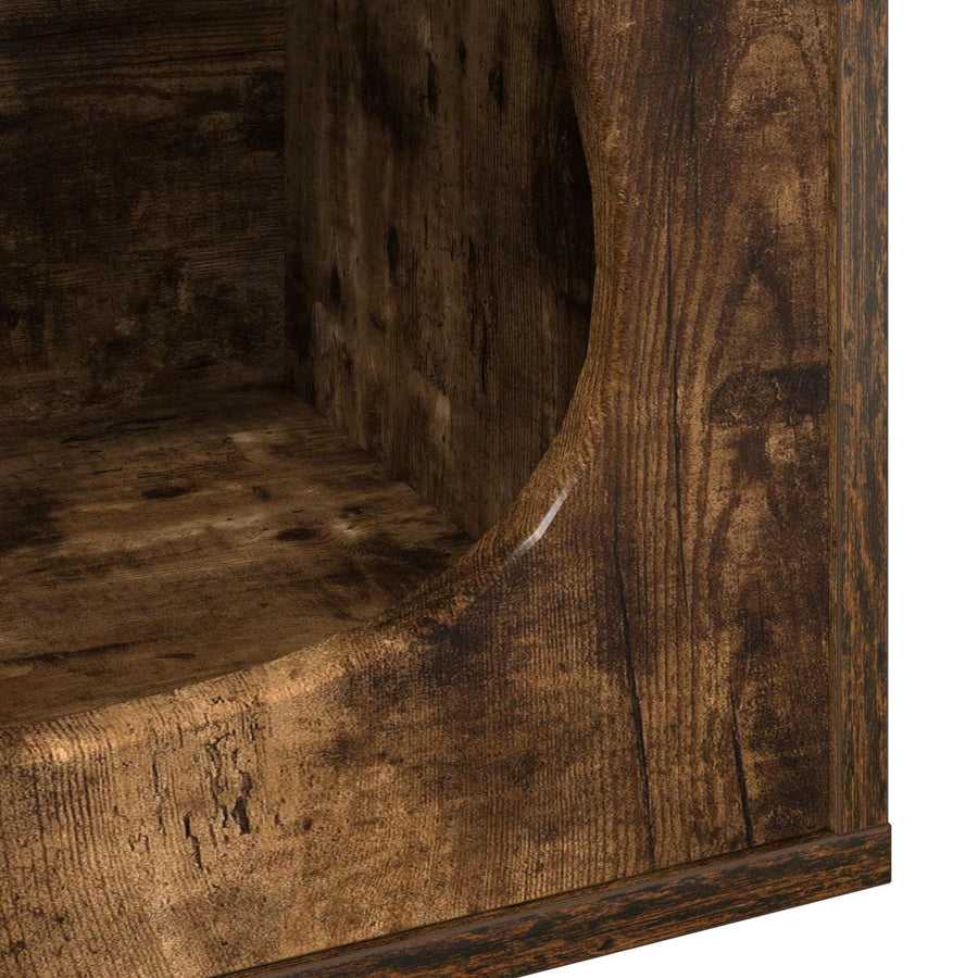 Kattenhuis Gerookt eiken 42,5 x 40 x 53,5 cm Bewerkt hout