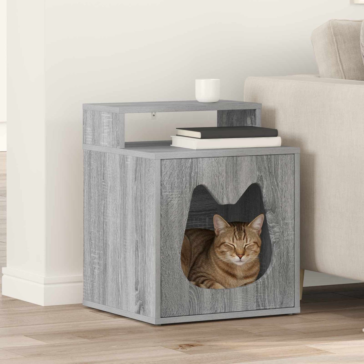Kattenhuis Grijs Sonoma 42,5 x 40 x 53,5 cm Bewerkt hout