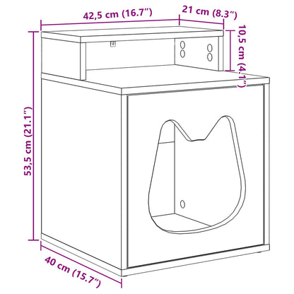 Kattenhuis Grijs Sonoma 42,5 x 40 x 53,5 cm Bewerkt hout