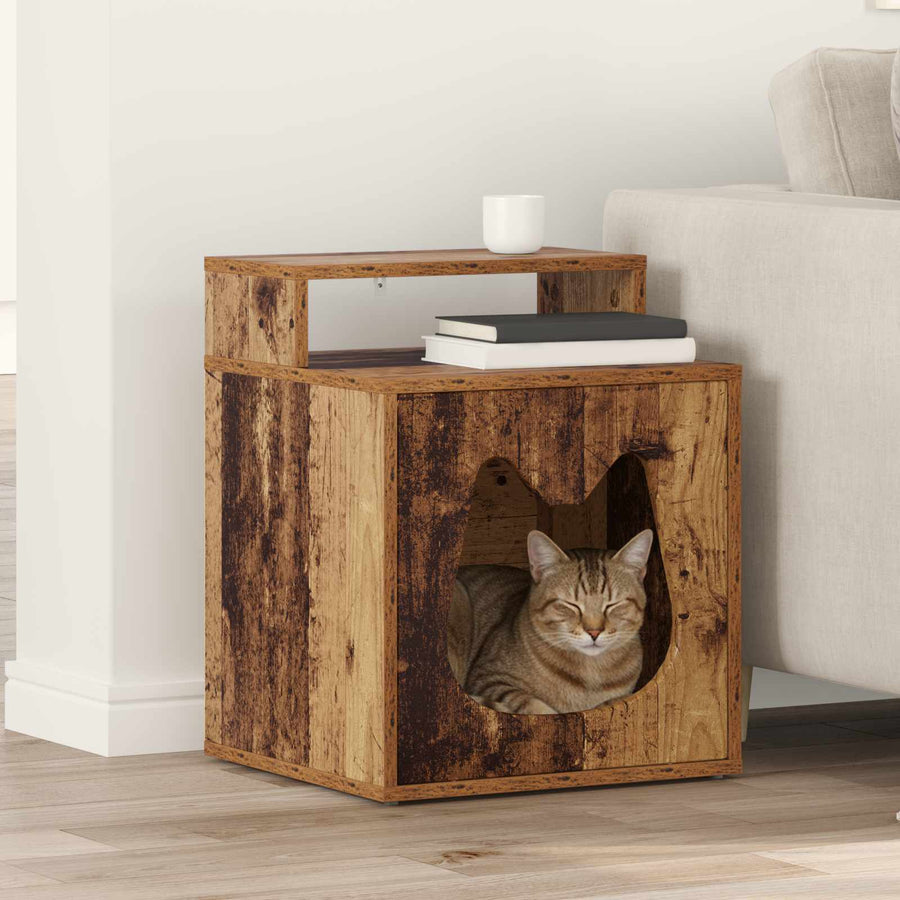 Kattenhuis Oudhout 42,5 x 40 x 53,5 cm Bewerkt hout
