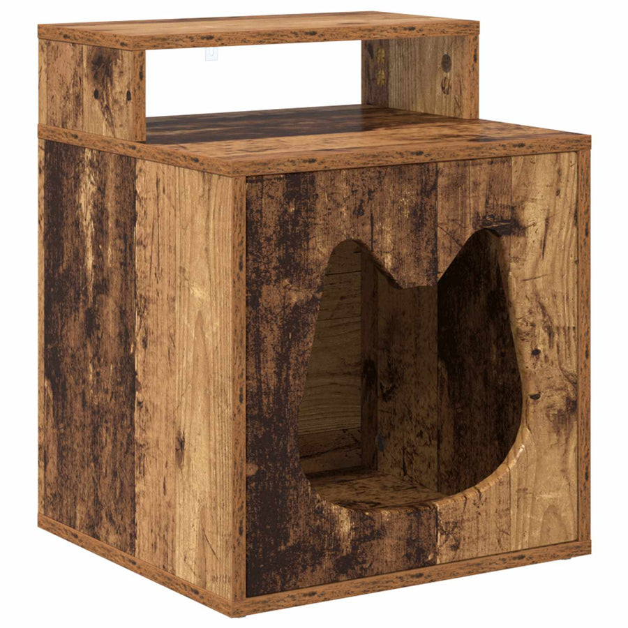 Kattenhuis Oudhout 42,5 x 40 x 53,5 cm Bewerkt hout
