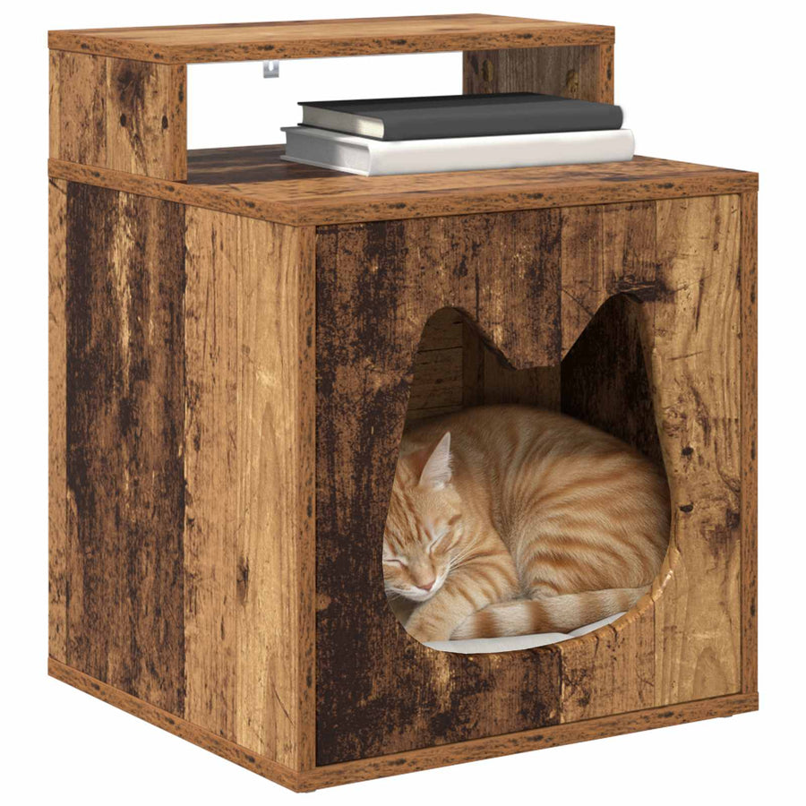 Kattenhuis Oudhout 42,5 x 40 x 53,5 cm Bewerkt hout
