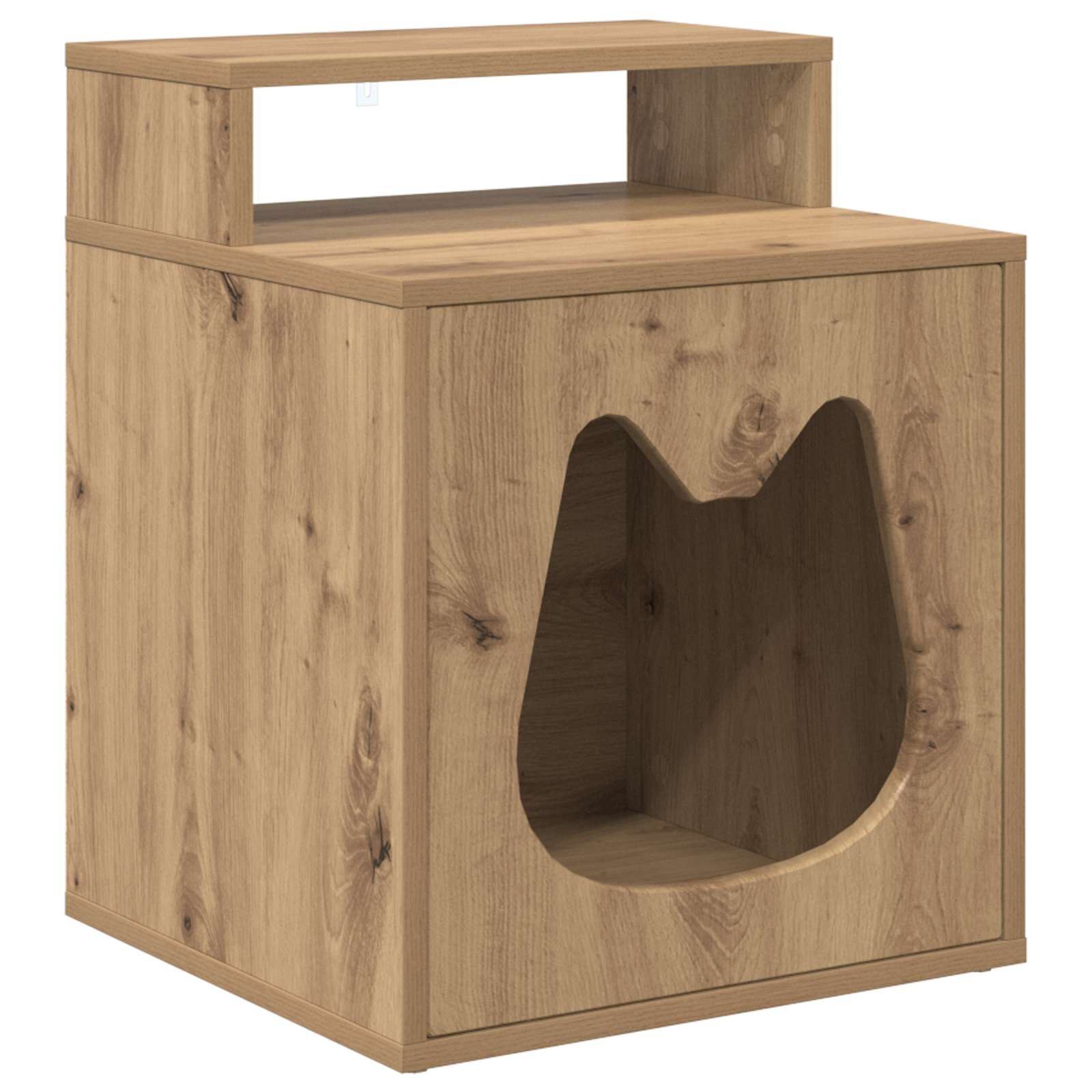 Kattenhuis Ambachtelijk eiken 42,5 x 40 x 53,5 cm Bewerkt hout