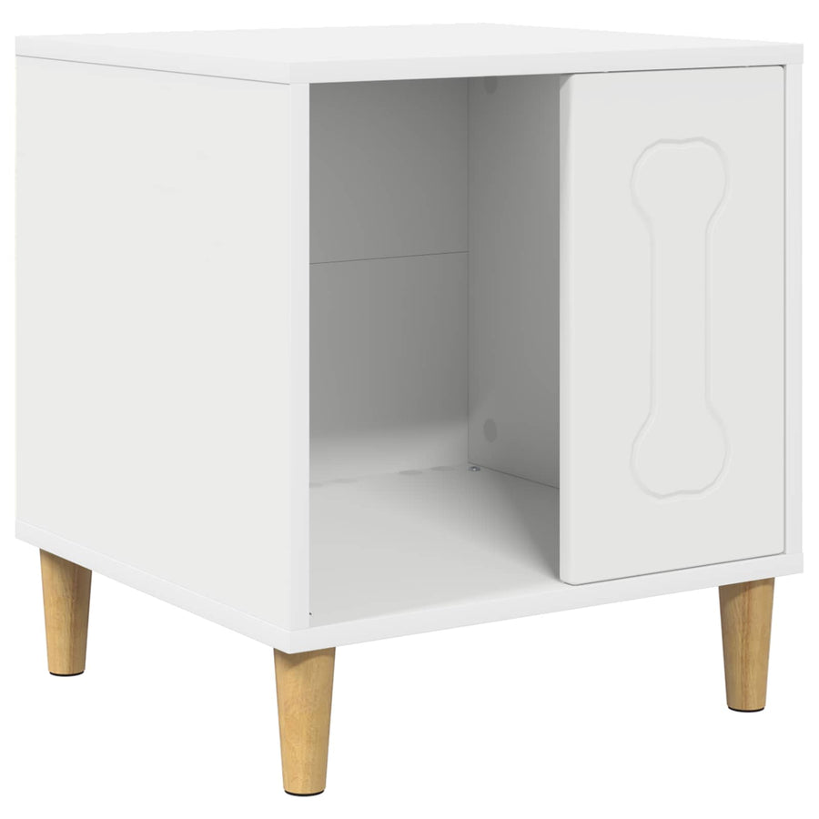 Hondenhuis 44 X 42 X 49 Cm Bewerkt Hout Wit