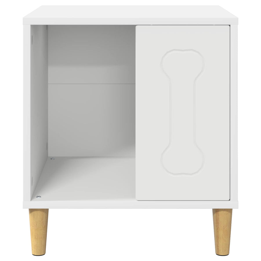 Hondenhuis 44 X 42 X 49 Cm Bewerkt Hout Wit