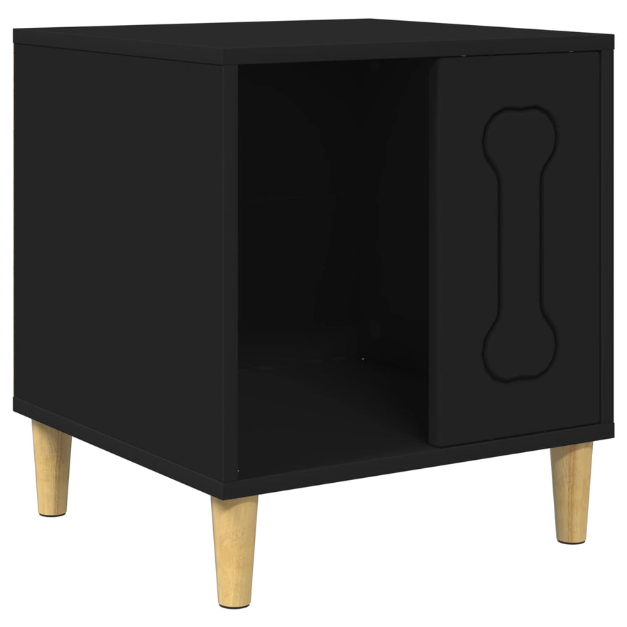 Hondenhuis 44 X 42 X 49 Cm Bewerkt Hout Zwart