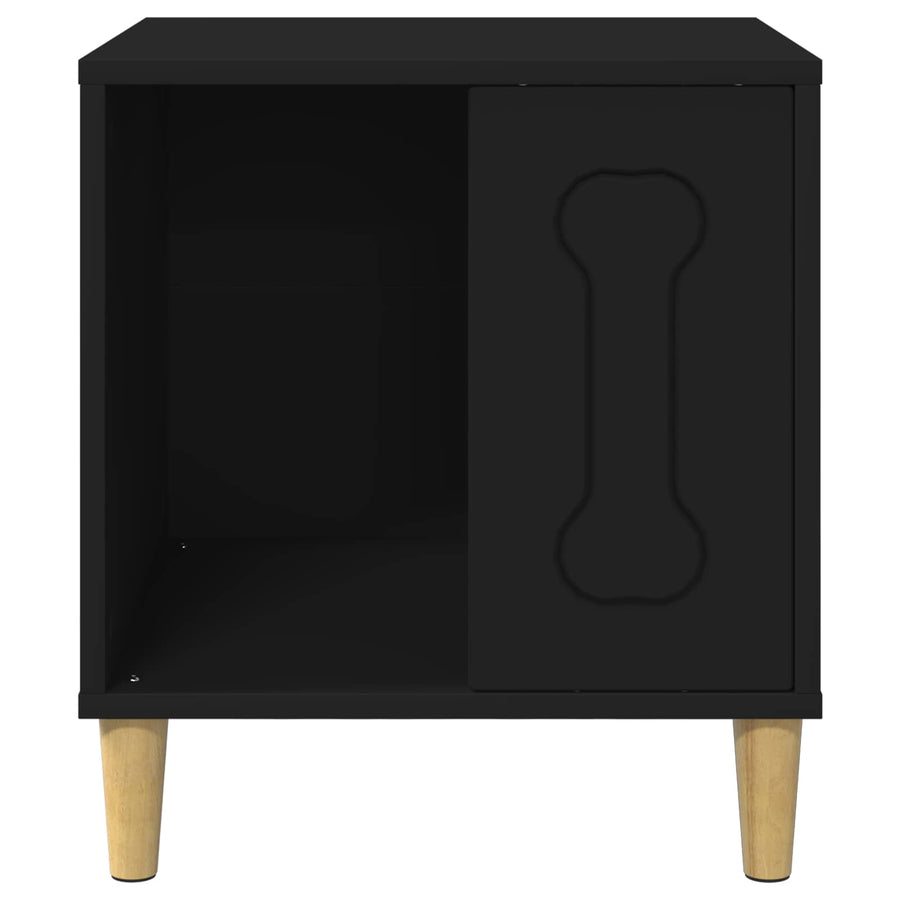 Hondenhuis 44 X 42 X 49 Cm Bewerkt Hout Zwart